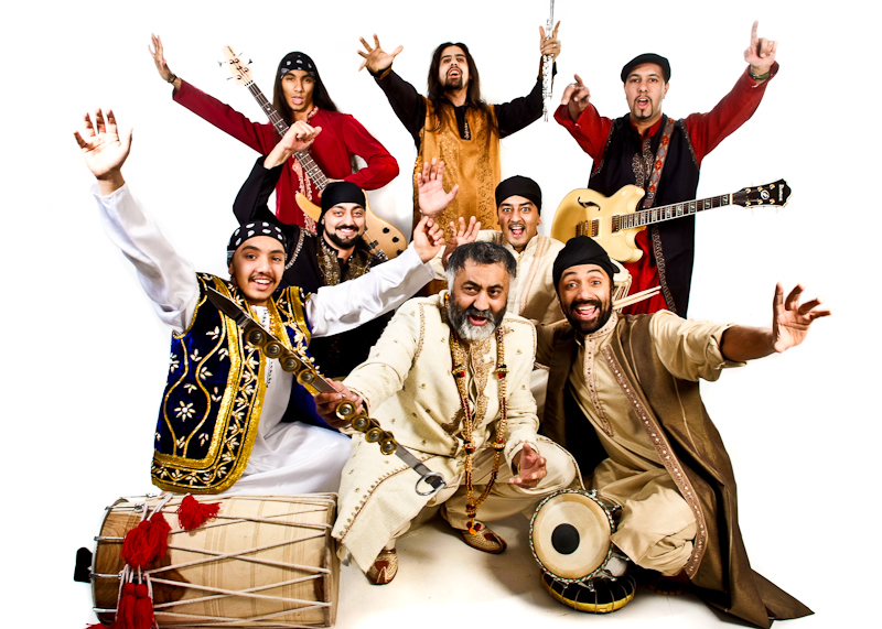 RSVP Bhangra posing with their instruments.